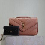 {Style No: R94122HA} LOULOU SMALL 24 IN SALMON PINK SHEEPSKIN GOLD HARDWARE
