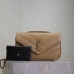 {Style No: D6MKVNNK} LOULOU SMALL 24 IN MILK TEA SHEEPSKIN GOLD HARDWARE