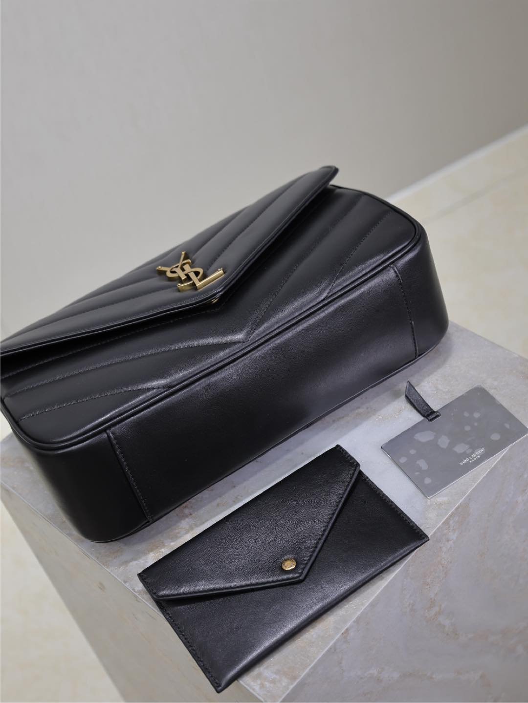 {Style No: AHC6EBGA} LOULOU MEDIUM 29 IN BLACK SHEEPSKIN GOLD HARDWARE - Image 6