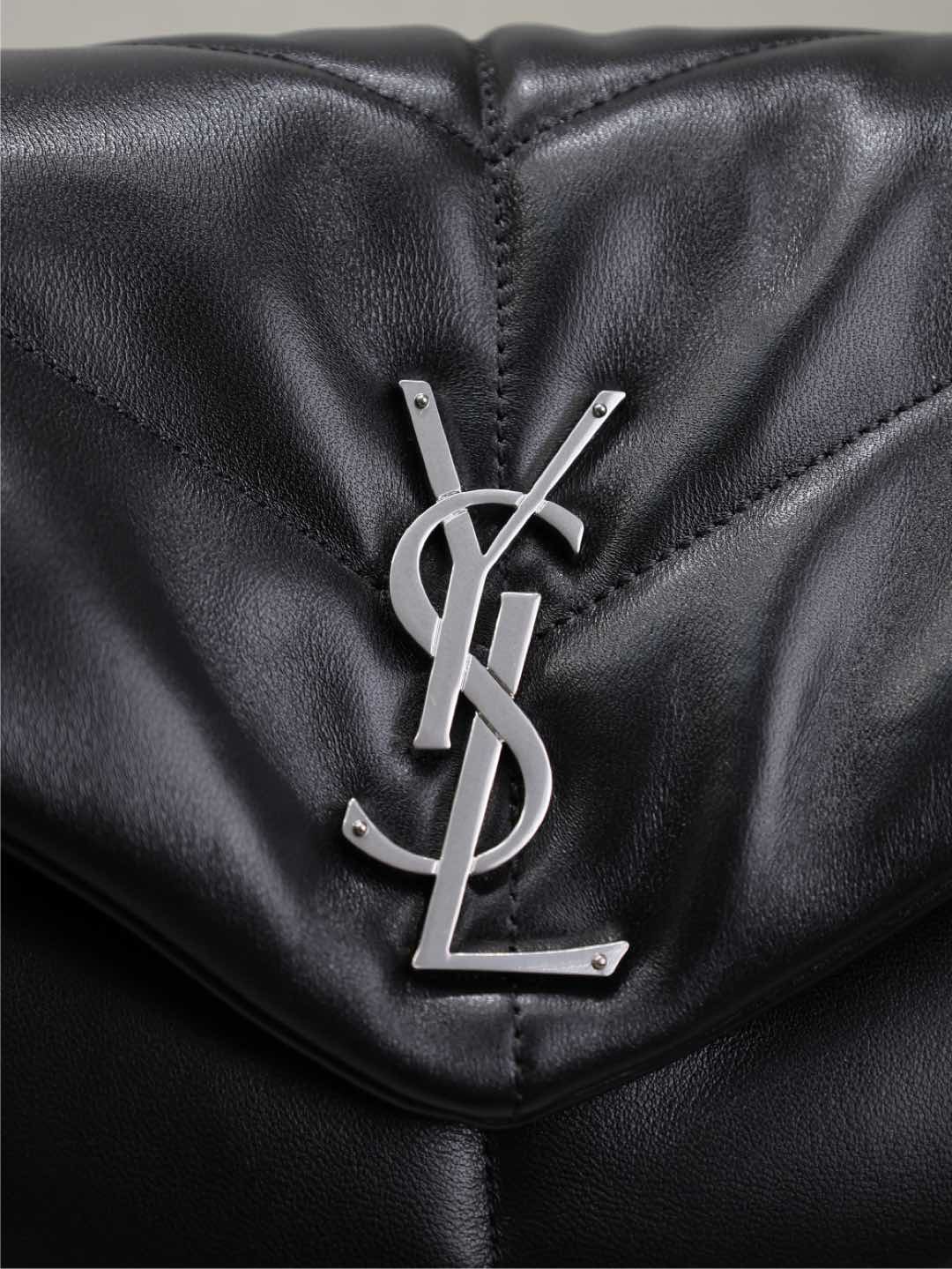{Style No: RFX2EWN1} YSL 25S LOULOU PUFFER GM 35 IN BLACK CALFSKIN SILVER HARDWRE - Image 3