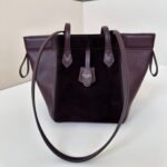 {Style No: L8BKZVAN} ORIGAMI MINI 19 IN WINE RED LAMBSKIN AND SUEDE