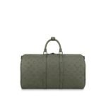 {Style No: KXMSVDFO} KEEPALL 50 BANDOULIERE KHAKI EMPREINTE LEATHER