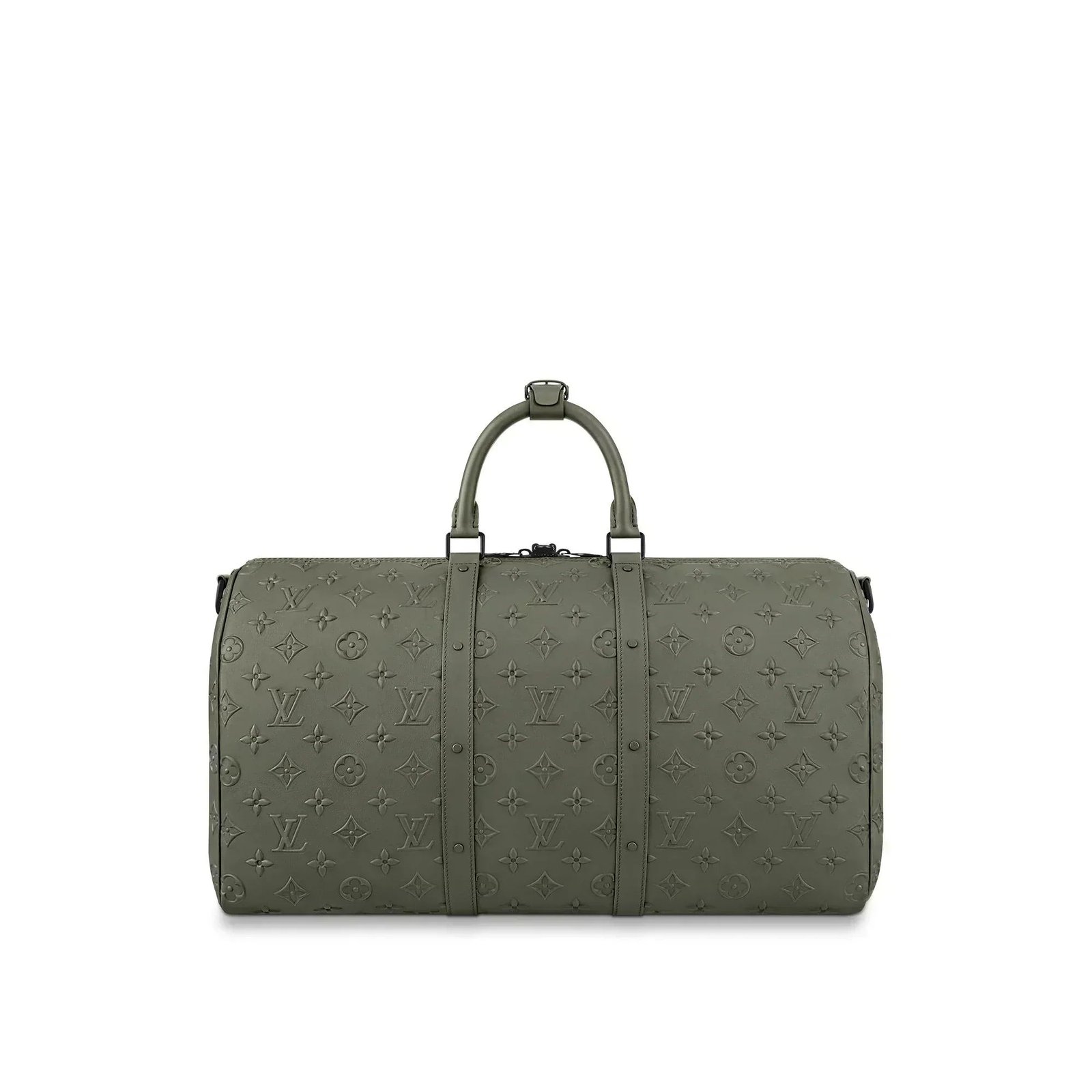 {Style No: KXMSVDFO} KEEPALL 50 BANDOULIERE KHAKI EMPREINTE LEATHER