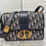 {Style No: Y9U9ZJVB} 30 MONTAIGNE 24CM BLUE OBLIQUE EMBROIDERY