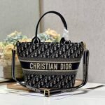 {Style No: A23FISCE} CD NEW BASKET BAG BLUE OBLIQUE EMBROIDERY