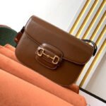 {Style No: GRLN5TFK} GG 1955 Horsebit Bag 25cm Brown Calfskin Gold Hardware