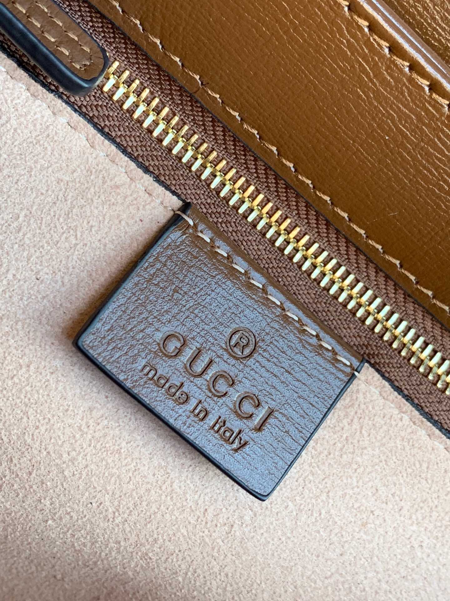 {Style No: GRLN5TFK} GG 1955 Horsebit Bag 25cm Brown Calfskin Gold Hardware - Image 9