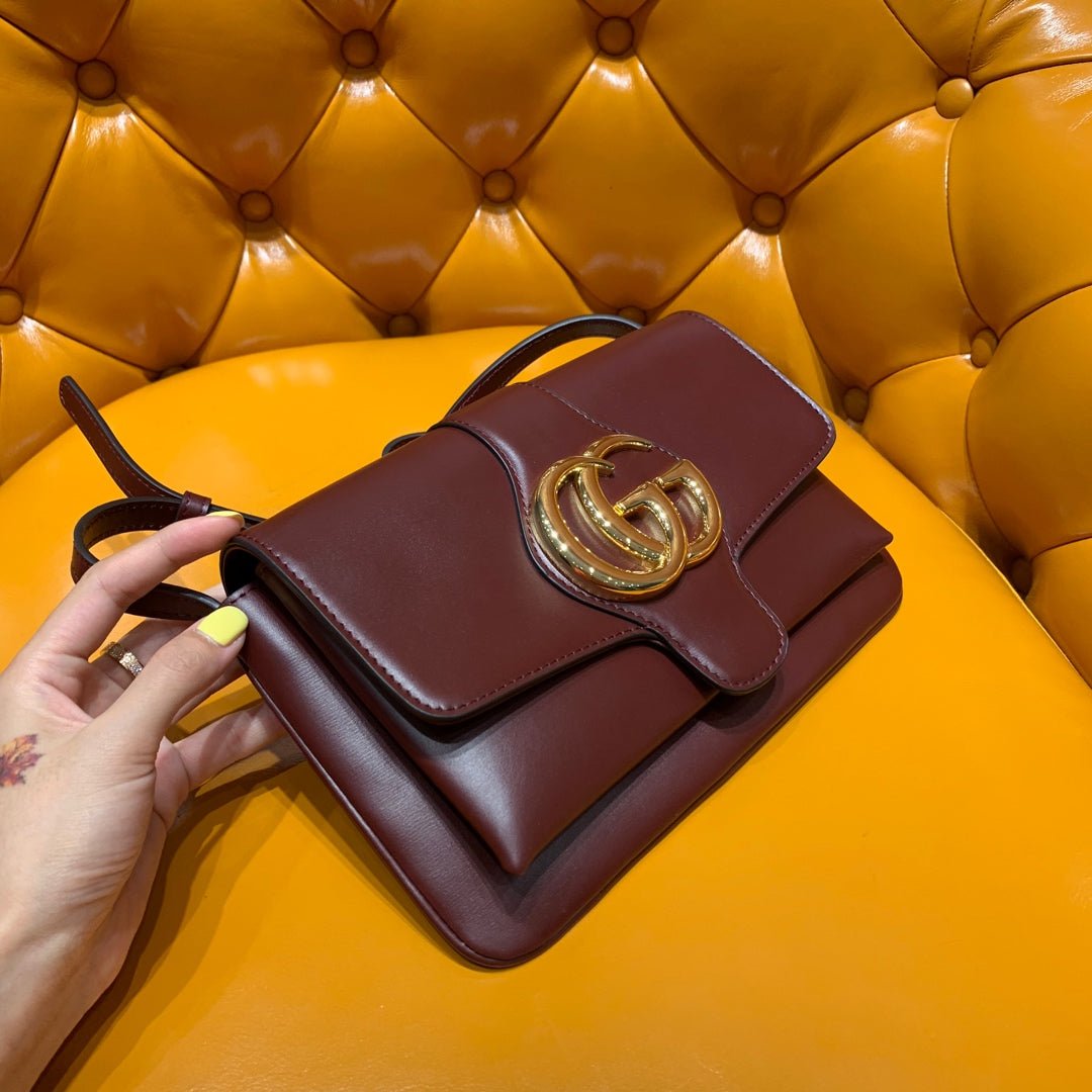 {Style No: IJ7ZE1A3} GG Arli Bag 25cm Burgundy Calfskin Gold Hardware - Image 6