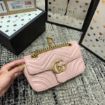 {Style No: U3G7G9XU} GG Marmont 22cm Pink Calfskin Gold Hardware