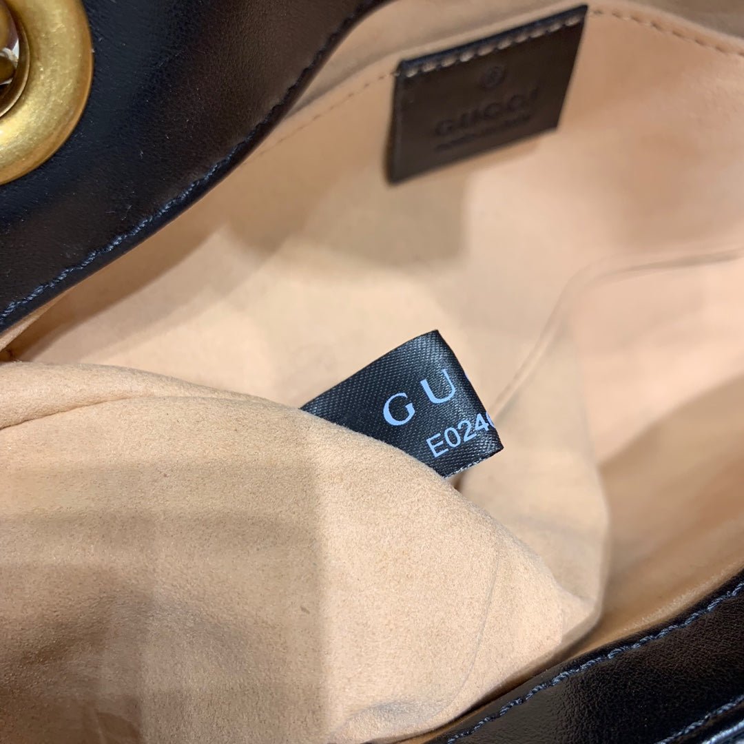 {Style No: AJAPFQ8T} GG Marmont 22cm Black Calfskin Gold Hardware - Image 7